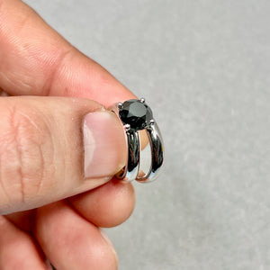 Black Diamond Engagement & Wedding Ring Set 2.00 Ct | Sterling Silver Solitaire Ring | 3mm Comfort Fit Bridal Set