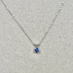 AA Round Tanzanite Solitaire Pendant 0.50 Ct | 5mm Natural Tanzanite | Platinum Pendant with 18K White Gold Chain
