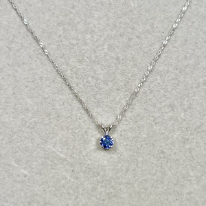 AA Round Tanzanite Solitaire Pendant 0.50 Ct | 5mm Natural Tanzanite | Platinum Pendant with 18K White Gold Chain