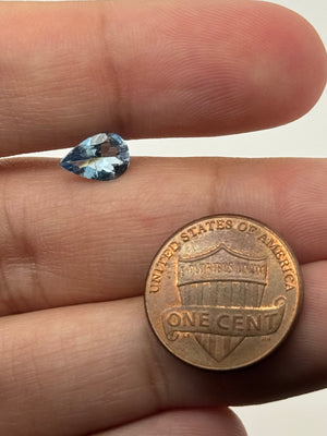 Aquamarine 0.79 CT Pear Cut 9×6mm | Dark Blue-Green, Included, Full of Life | Loose Gem for Rings, Pendants, Jewelry Making Closeout
