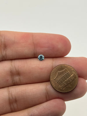 Natural Blue Zircon Round Pair 0.43 CT Total | 4.3mm Calibrated Loose Gemstone for Stud Earrings, Pendant, Ring, Fine Jewelry Making