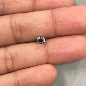 Mens Black Diamond Stud Earring