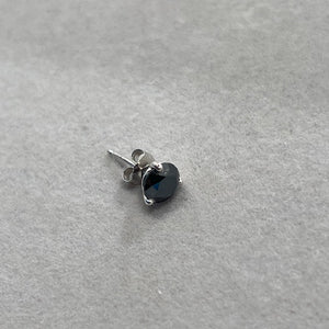 1.00 Ct Black Diamond Men’s Stud Earring – 5.65–6.37mm AA Round EGL USA Certified Solitaire in 14K White Gold | Push Back