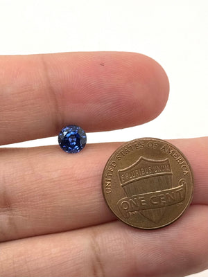 6mm round Natural Ceylon Blue Sapphire loose gemstone, AAA eye-clean clarity, royal blue color, durable Mohs 9 hardness, Sri Lanka origin, ideal for engagement rings, pendants, and jewelry making.