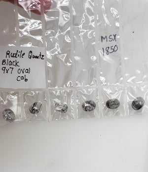 Black Rutile Quartz 9x7 Oval Cab AAA | All Variations A-F | Natural Loose Gem for Pendant, Ring, Jewelry Making, Gift