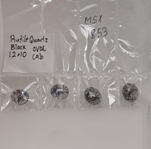 Black Rutile Quartz 12x10mm Oval Cab AAA | Variations A-D | Natural Loose Cabochon for Ring, Pendant, Crystal Jewelry Making, Gift