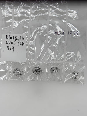 Black Rutile Quartz 11x9mm Oval Cabochon AAA | Natural Loose Gemstone for Ring, Pendant, Jewelry Making | A–D Variations