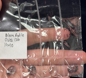 Black Rutile Quartz 14x10mm Oval Cab AAA | Natural Loose Gemstone for Ring, Pendant, Jewelry Making | A–D Variations