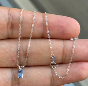 Dainty Tanzanite Solitaire Pendant | 0.29-0.38 Ct AA+ 5x3mm | 18K White Gold Necklace | December Birthstone Jewelry