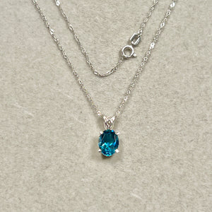 2.03 Cts Platinum Oval London Blue Topaz Scroll Pendant for Women, AAA 9x7 mm Natural Gemstone