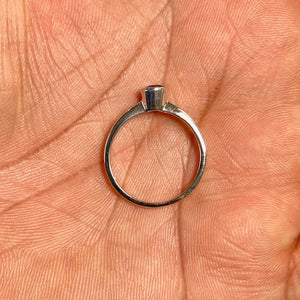 0.40 Ct Round Amethyst Solitaire Ring in 14K White Gold, 5mm AAA Purple Gemstone Ring, Ring size 8, Dainty Gold Ring for Women