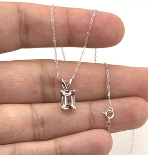Romantic pink gemstone pendant with white gold chain for elegant styling