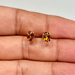 1.25 Ct Oval Citrine Stud Earrings – AAA Citrine in Platinum, Screw Back or Push Back, November Birthstone Jewelry