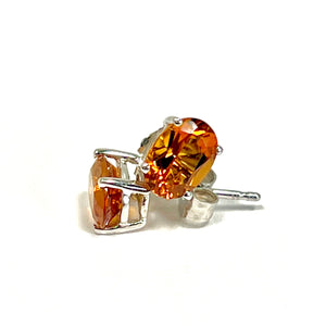 1.25 Ct Oval Citrine Stud Earrings – AAA Citrine in Platinum, Screw Back or Push Back, November Birthstone Jewelry