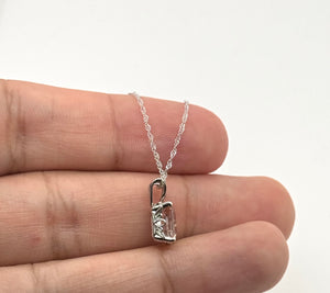 Detailed Platinum Four Prong Scroll Setting Highlighting AAA Morganite Craftsmanship