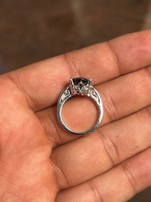 6.88 Ct Oval Garnet Solitaire Ring – AAA Garnet Engagement Ring in 18K White Gold, Ring Size 6, Statement Cocktail Ring