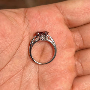 3.80 Ct Heart Garnet Solitaire Ring – 10mm AAA Garnet Engagement Ring in 14K White Gold, January Birthstone Ring Size 6