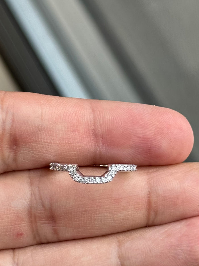14K White Gold Diamond Wedding Band | 0.18-0.23 CTW Round Diamonds | Prong Set SI2-I1 Clarity I-J Color | Dainty Stackable Ring