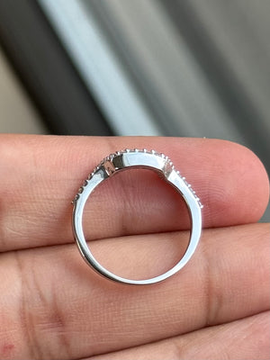 14K White Gold Diamond Wedding Band | 0.18-0.23 CTW Round Diamonds | Prong Set SI2-I1 Clarity I-J Color | Dainty Stackable Ring