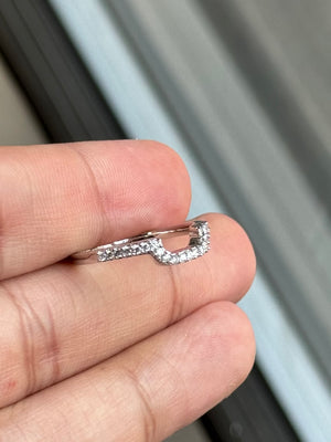 14K White Gold Diamond Wedding Band | 0.18-0.23 CTW Round Diamonds | Prong Set SI2-I1 Clarity I-J Color | Dainty Stackable Ring