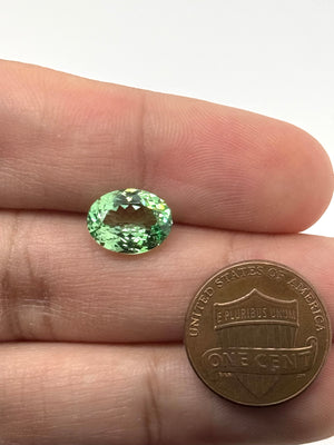 GIA Certified Natural Tsavorite Garnet Oval 11.15x8.53mm | 3.73 Ct Light Green | AAA Quality Loose Gemstone for Fine Jewelry