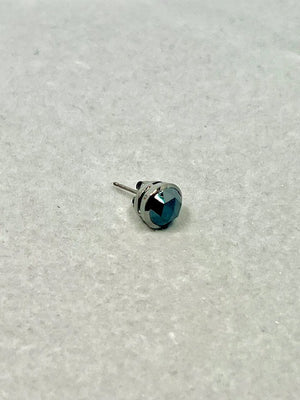 14K Blackened White Gold Black Diamond Stud Earrings – 1.67-2.10 Ct 7mm AA Round Rose-Cut Men’s Earrings