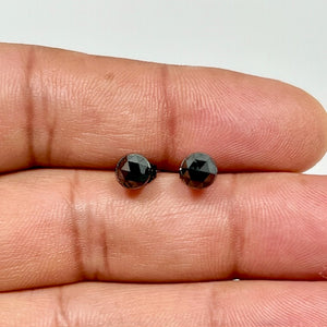 14K Blackened White Gold Black Diamond Stud Earrings – 0.64-0.71 Ct 5mm AA Round Rose-Cut Men’s Earrings – Genuine Solitaire Jewelry