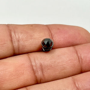 14K Blackened White Gold Black Diamond Stud Earrings – 0.91-1.02 Ct 5.5mm AAA Round Rose-Cut Men’s Earrings – Genuine Solitaire Jewelry