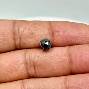 Men’s Black Diamond Stud Earring | 0.64-0.71 Ct Round Rose Cut in 14K Blackened Gold