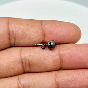 AAA Black Diamond Mens Stud Earrings , 0.43–0.52 ct , 14K Blackened White Gold