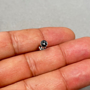 Men’s Black Diamond Stud Earring | 0.37-0.42 Ct Round Rose Cut in 14K Blackened Gold