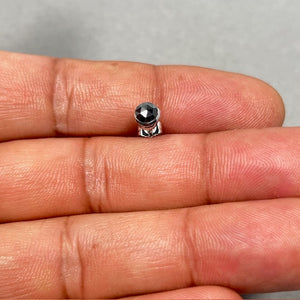 Men’s Black Diamond Stud Earring | 0.37-0.42 Ct Round Rose Cut in 14K Blackened Gold