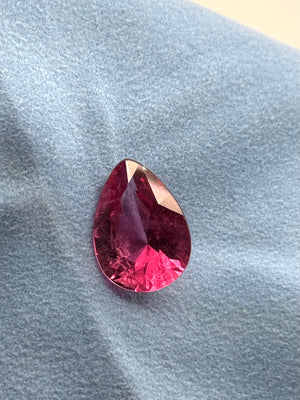 Natural Rubellite Tourmaline Pear Cut 11.21 Ct Loose Gemstone AA Quality Pink Red Tourmaline 19.4x14mm