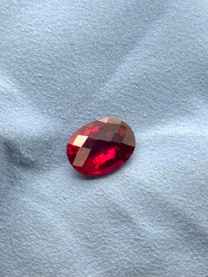 natural rubellite tourmaline oval checkerboard cut
