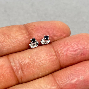 Men’s Black Diamond Stud Earrings | 2.5–3 mm Round AA Diamonds in Platinum
