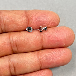 Men’s Black Diamond Stud Earrings | 2.5–3 mm Round AA Diamonds in Platinum