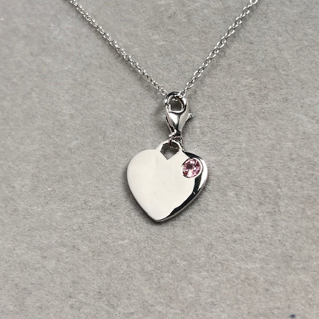 Pink Sapphire Heart Pendant in Silver – 0.13 Ct Solitaire Charm Necklace – AA Quality Pink Sapphire Bezel Set Pendant with Chain