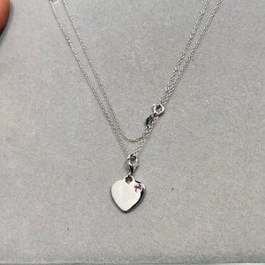 Pink Sapphire Heart Pendant in Silver – 0.13 Ct Solitaire Charm Necklace – AA Quality Pink Sapphire Bezel Set Pendant with Chain