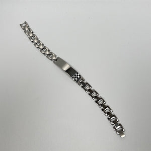 Onyx & Mother of Pearl Men’s Bracelet – Stainless Steel Resin, Checkboard Design, Modern Masculine Jewelry