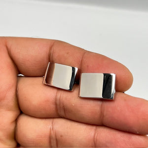 Men’s Plain Stainless Steel Cufflinks | Classic Groom, Wedding, Business, Dress Shirt Accessories