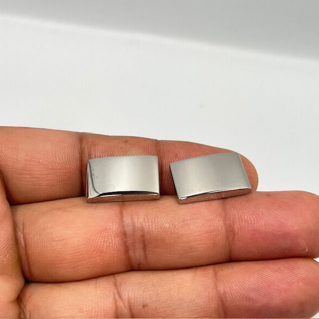Men’s Plain Stainless Steel Cufflinks | Classic Groom, Wedding, Business, Dress Shirt Accessories