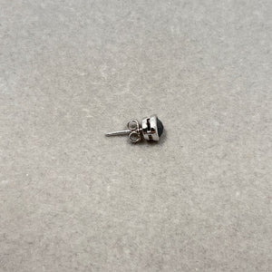 1/2 Cts of 4.89-4.93 mm Round AA Black Diamond Mens Stud Earring in Platinum