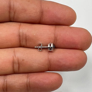 1/2 Cts of 4.89-4.93 mm Round AA Black Diamond Mens Stud Earring in Platinum