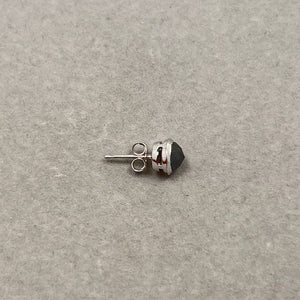 0.80-0.98 Ct Black Diamond Men’s Stud Earrings in 14K White Gold – Round Rose Cut AAA Quality Solitaire Bezel Set Black Diamond Earrings
