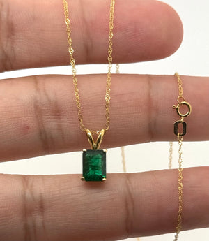 Emerald pendant presented in premium gift box ready for anniversary or birthday gifting