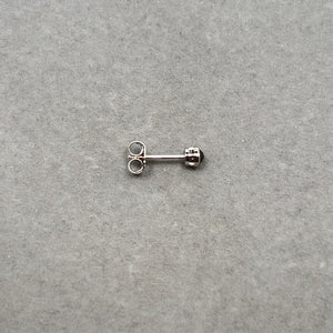 0.11-0.13 Ct Black Diamond Men’s Stud Earrings 14K White Gold Rose Cut Solitaire Bezel Set Minimalist Jewelry Gift for Him