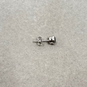 0.43-0.52 Ct Black Diamond Mens Stud Earrings 18K White Gold Solitaire Bezel Set Luxury Minimalist Jewelry Gift for Him