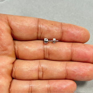 0.43-0.52 Ct Black Diamond Mens Stud Earrings 18K White Gold Solitaire Bezel Set Luxury Minimalist Jewelry Gift for Him