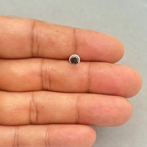 0.43-0.52 Ct Black Diamond Mens Stud Earrings 18K White Gold Solitaire Bezel Set Luxury Minimalist Jewelry Gift for Him