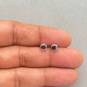 0.86-1.04 Cts Pair of Black Diamond Mens Stud Earrings in 18K White Gold – Round Solitaire Luxury Gift for Him